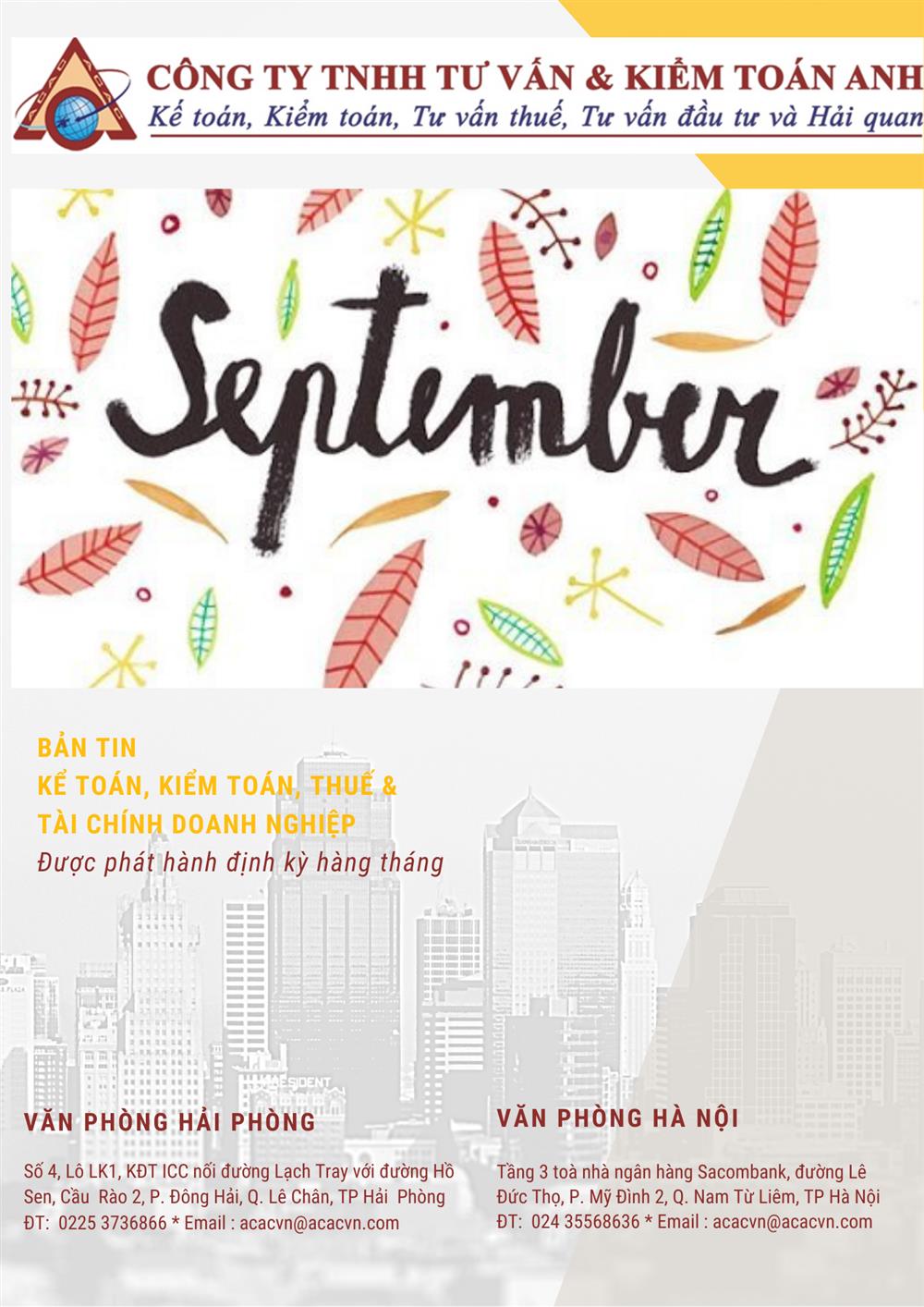 Bản tin đầu tư tài chính và thuế kỳ tháng 09/2021